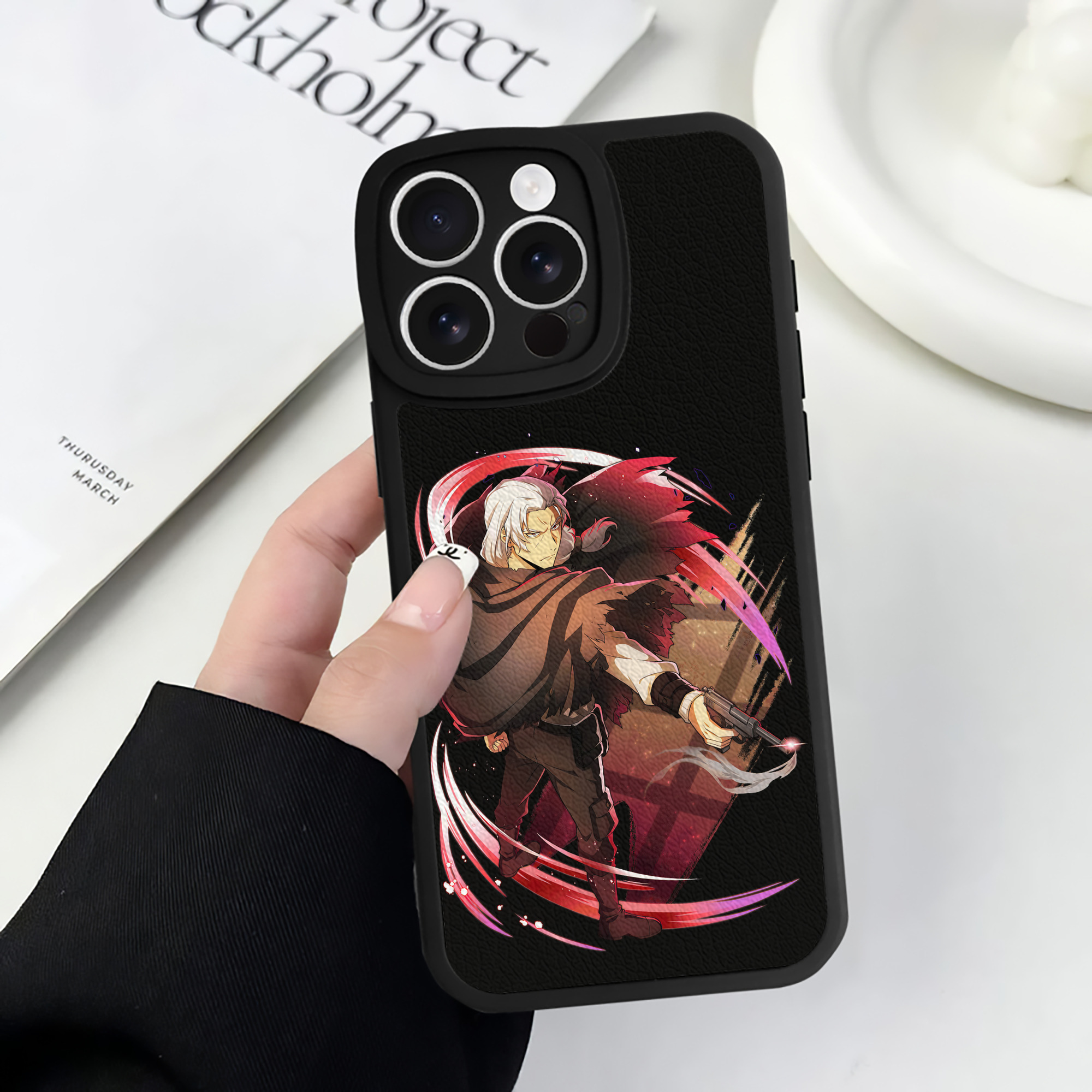 （画像用） 文豪ストレイドッグス Bungo Stray Dogs 【iPhone 16シリーズ対応】シリコンスマホケース（レザー調） 材質：シリコン
